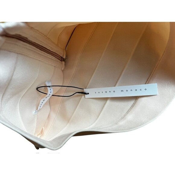 Susana Monaco Womens Beige Strapless Tube top, Zip-Back Crop Top, SM - Picture 10 of 13